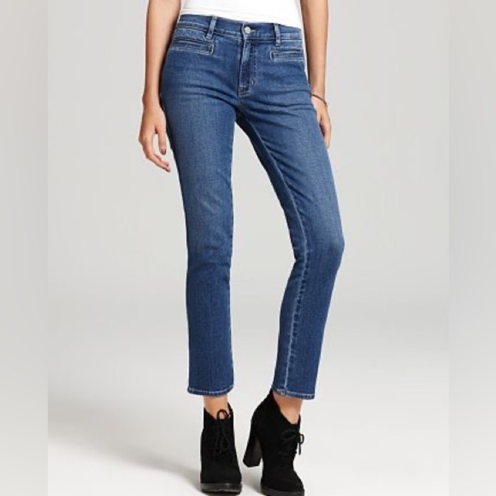 M.I.H Paris Jean Mid Rise Cropped Slim Denim Jeans